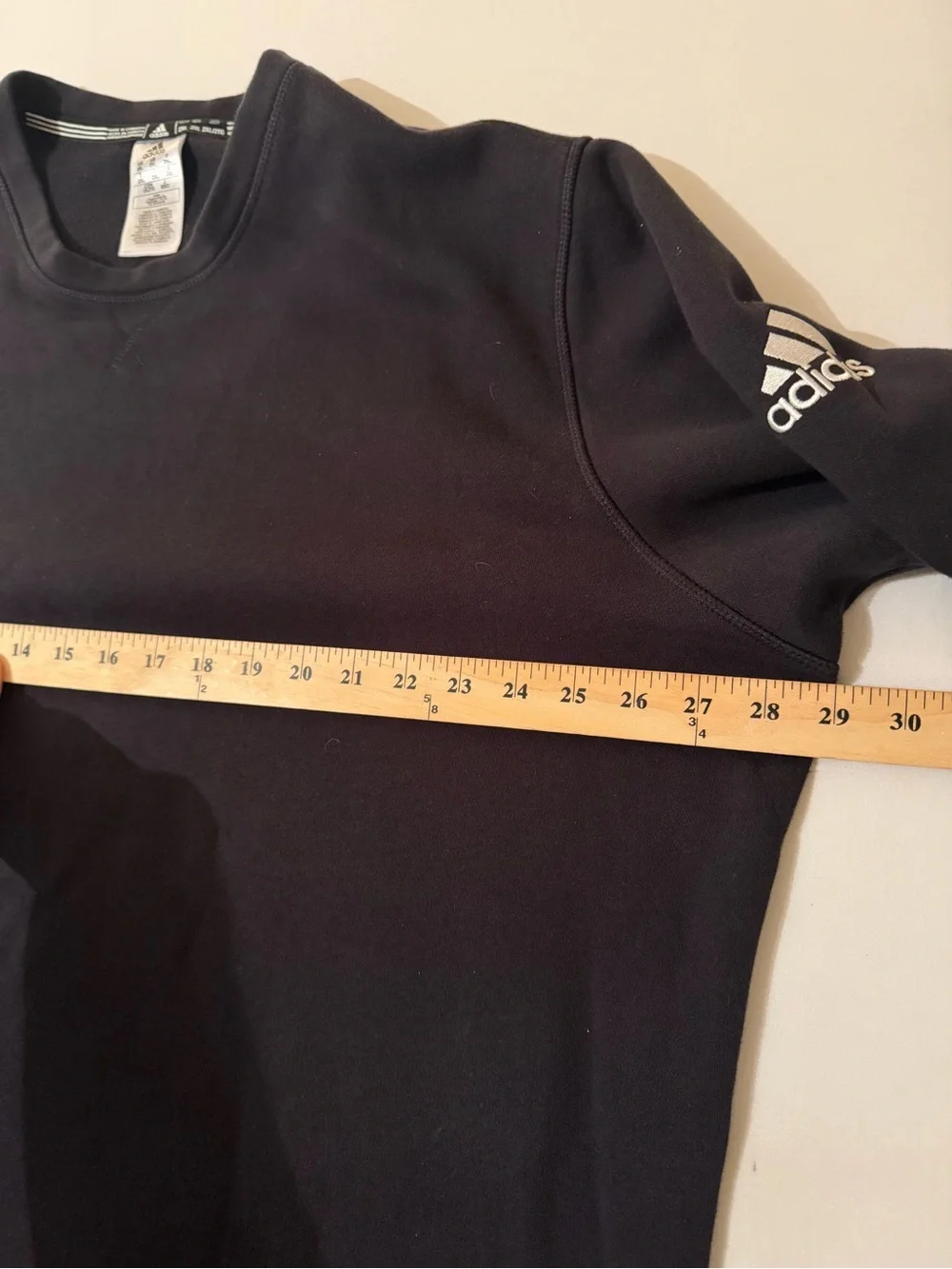 ADIDAS Men's Black Long Sleeved Crew Neck Sweatshirt 2XL Sleeve Logo